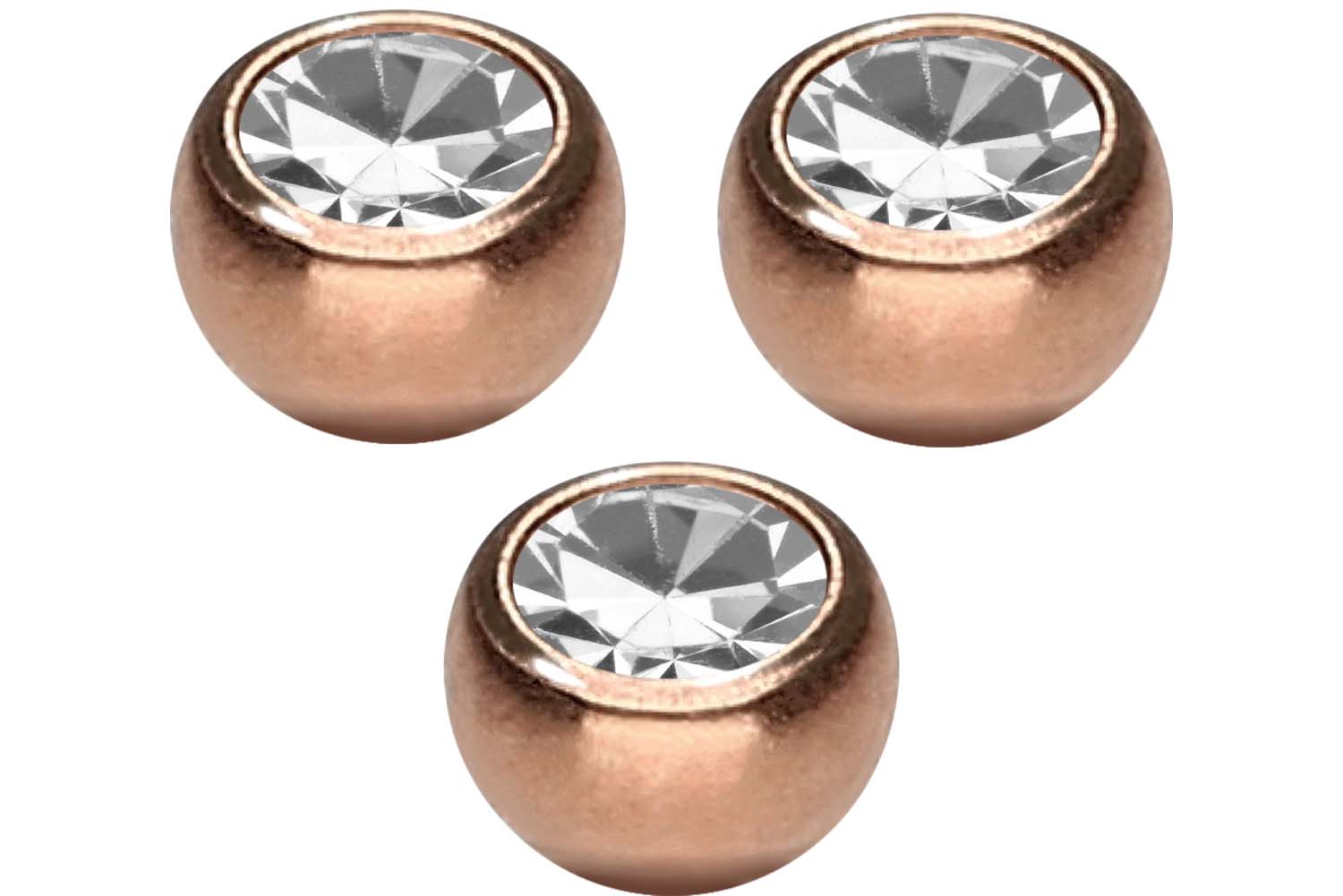 SET Titan Schraubkugel KRISTALL von Piercingline